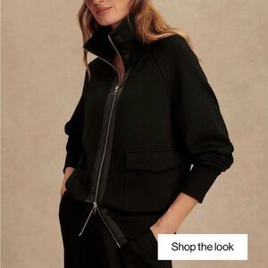 Roxbury Zip-Through Black Sweat Jacket